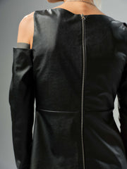 Black Faux Leather Top