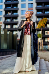 Denim Tulle Detail Blazer