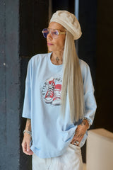Blue Oversized Graphic T-Shirt