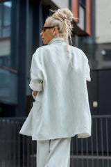 Light Mint Pinstripe Oversized Blazer