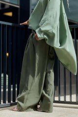 Green Wide-Leg Pants