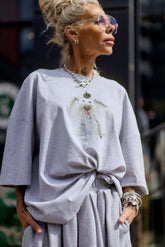 Grey Oversized Graphic T-Shirt