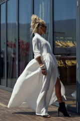 Flowing White Maxi Dress