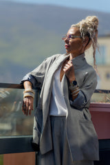 Grey Oversized Flow Blazer
