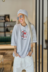 Grey Oversized Graphic T-Shirt
