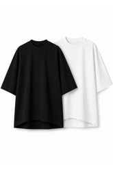 Oversized Essential T-Shirt Set – Black & White