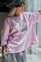Pink Oversized Graphic T-Shirt