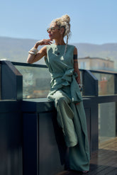 Sage Green Tie-Waist Co-Ord Set