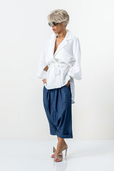 White Asymmetric Extravagant Shirt