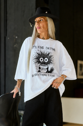 White Oversized Graphic T-Shirt