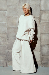 Soft Ecru Cotton-Blend Loungewear Set