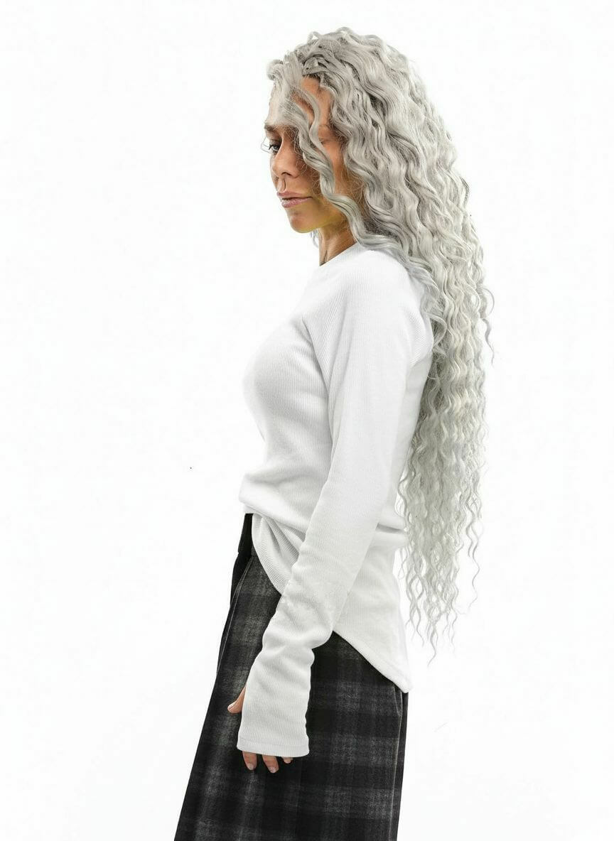 White Rib-Knit Top