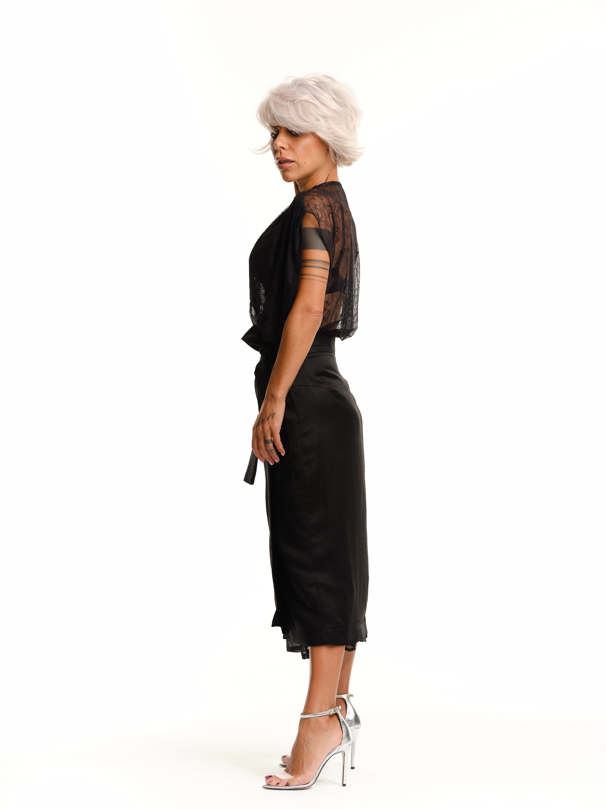 Lace Dress and Wrap Skirt Co-Ord Set