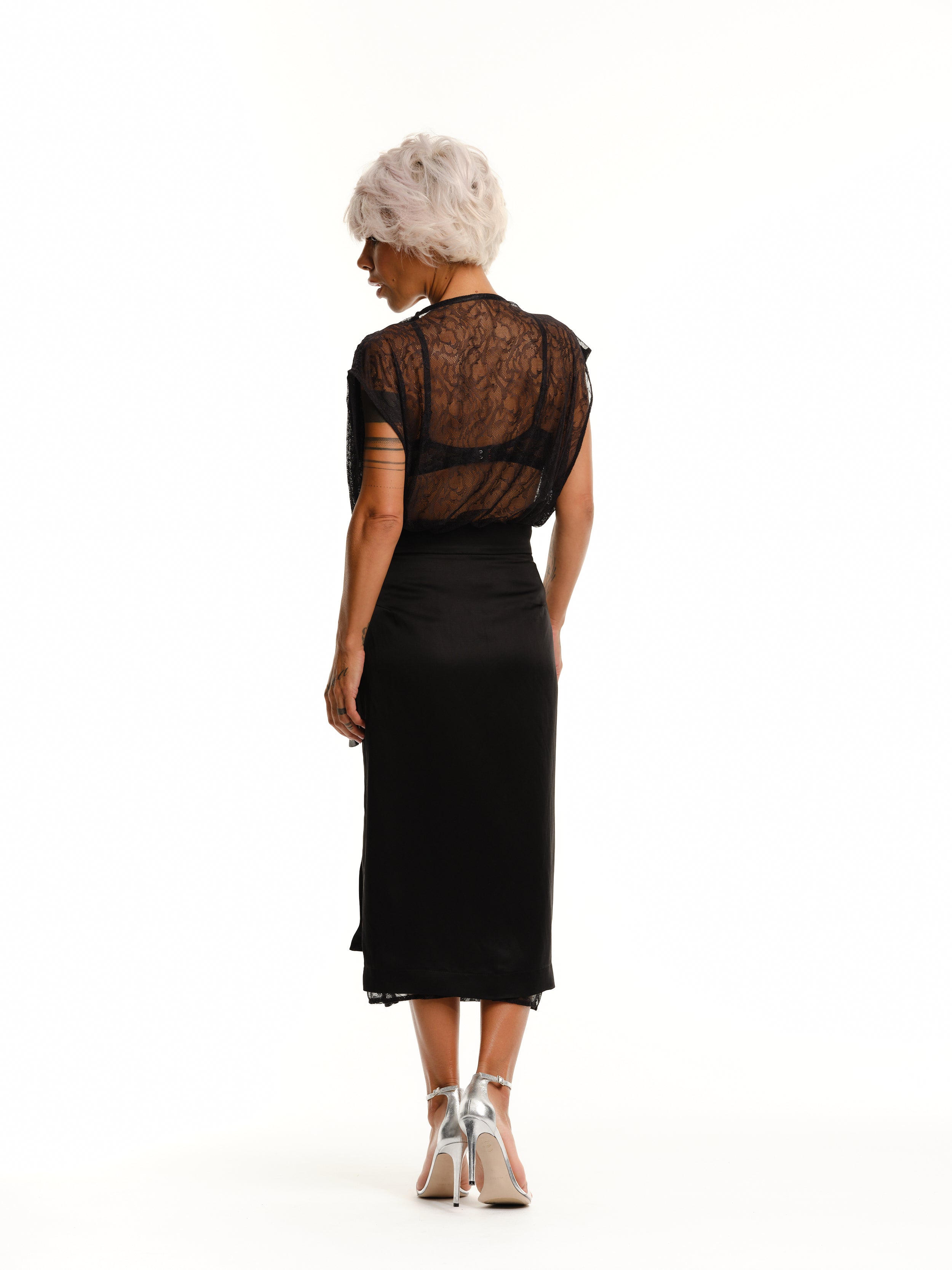 Lace Dress and Wrap Skirt Co-Ord Set