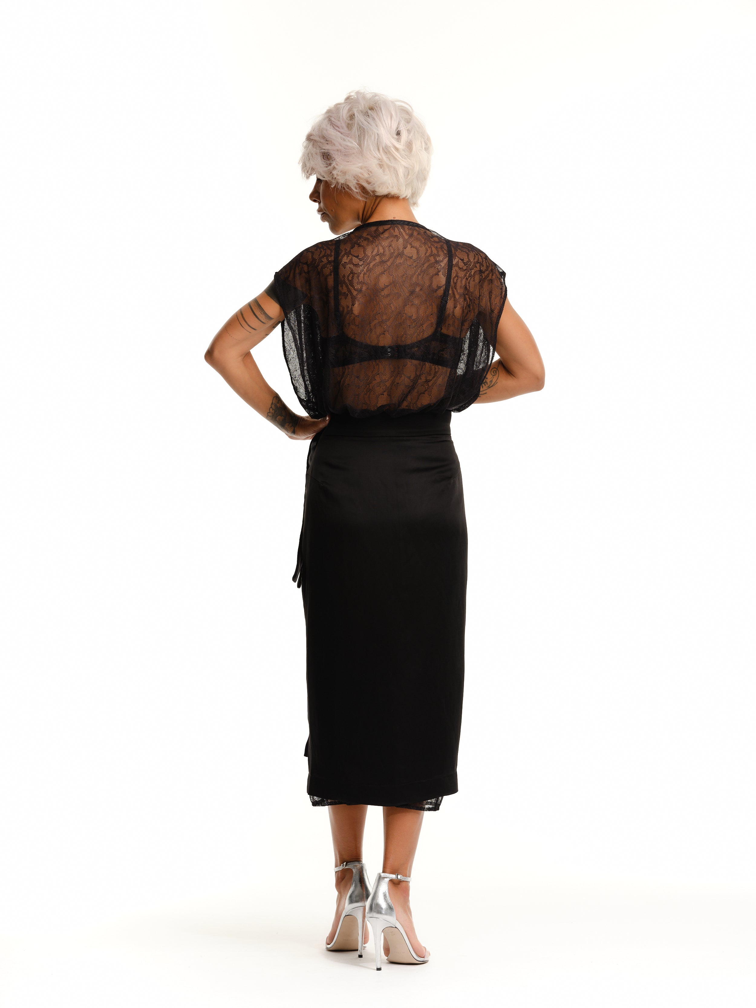 Lace Dress and Wrap Skirt Co-Ord Set