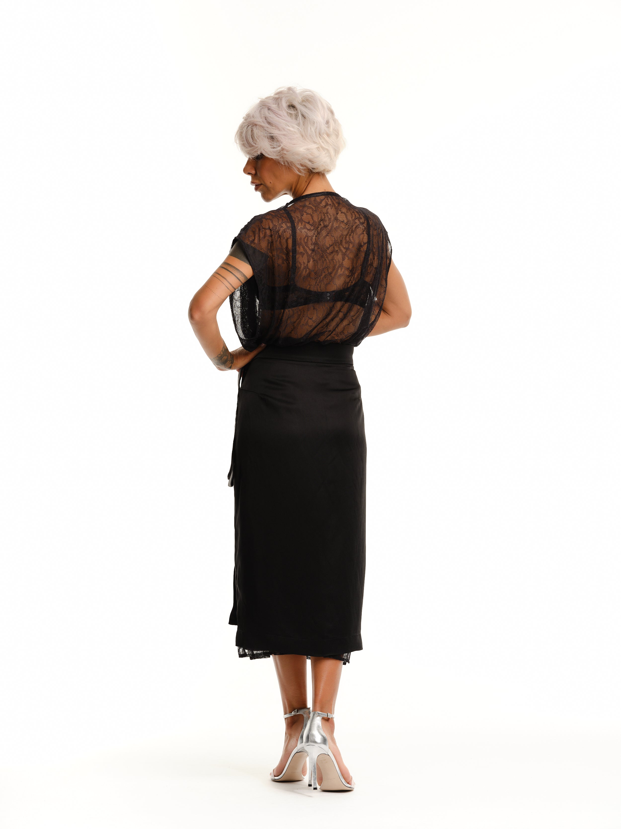 Lace Dress and Wrap Skirt Co-Ord Set