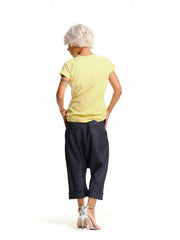 Yellow T-Shirt with Cuffed Sleeves