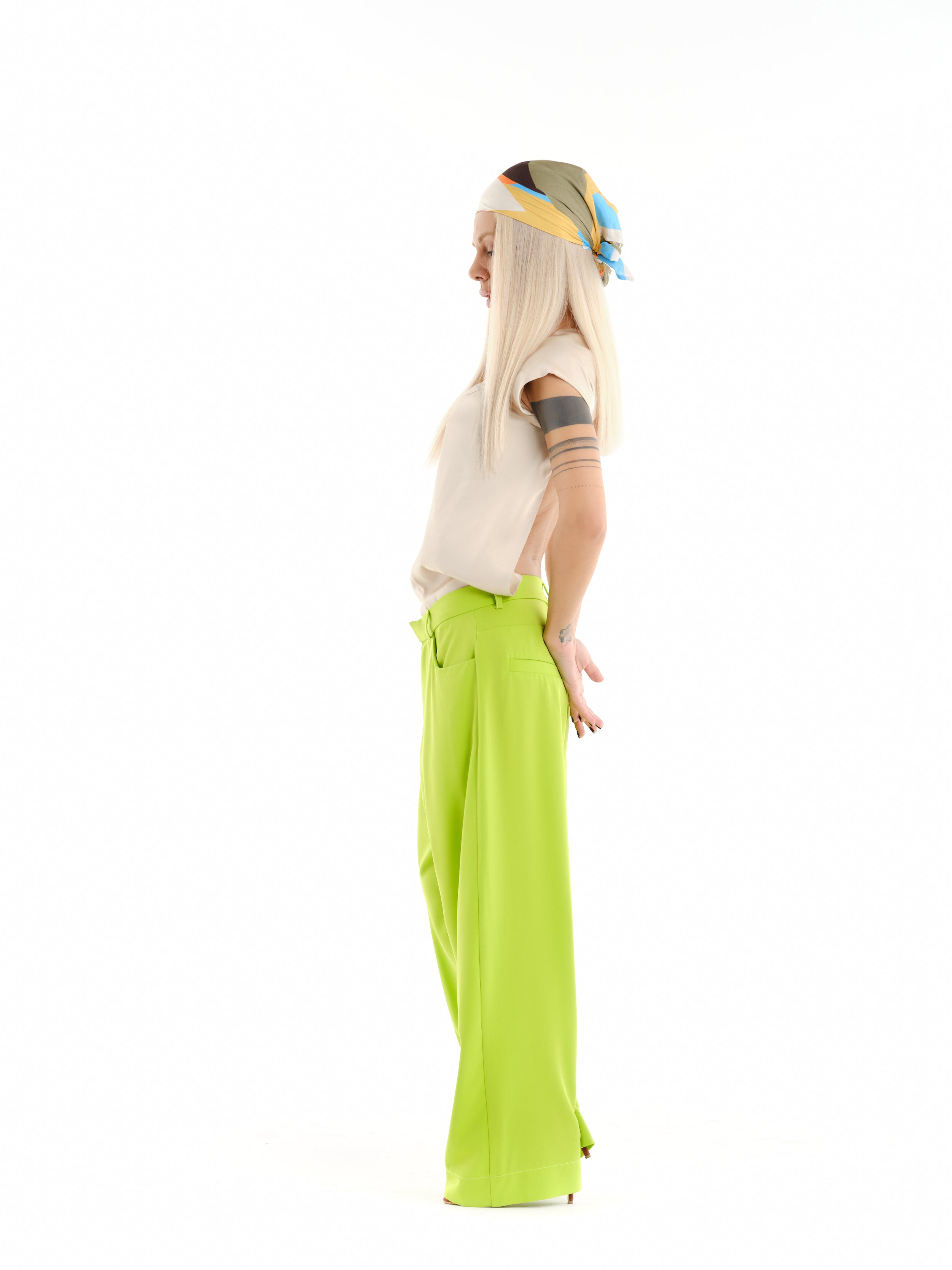 Backless Cream Satin T-Shirt