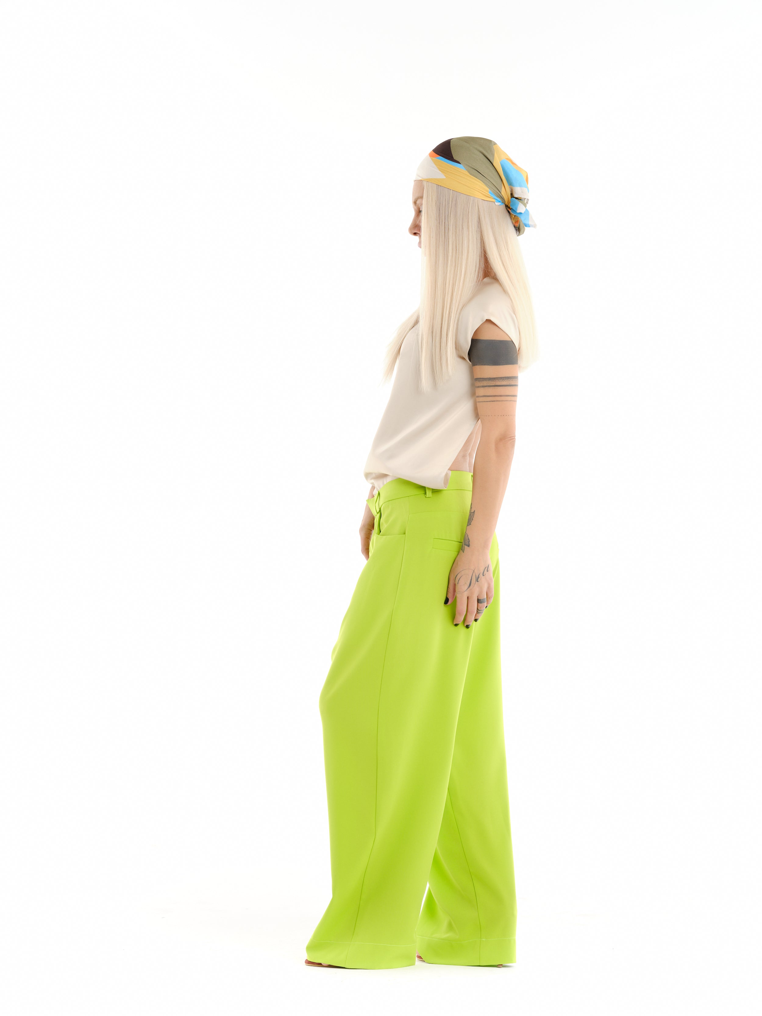 Backless Cream Satin T-Shirt