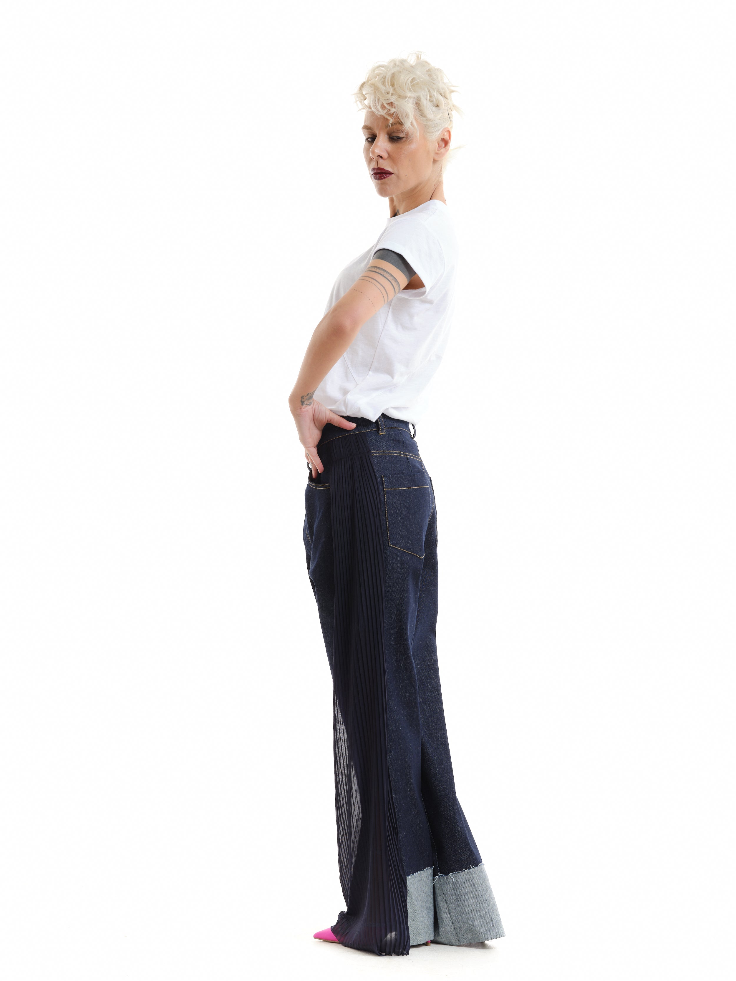 Tulle Panel Jeans