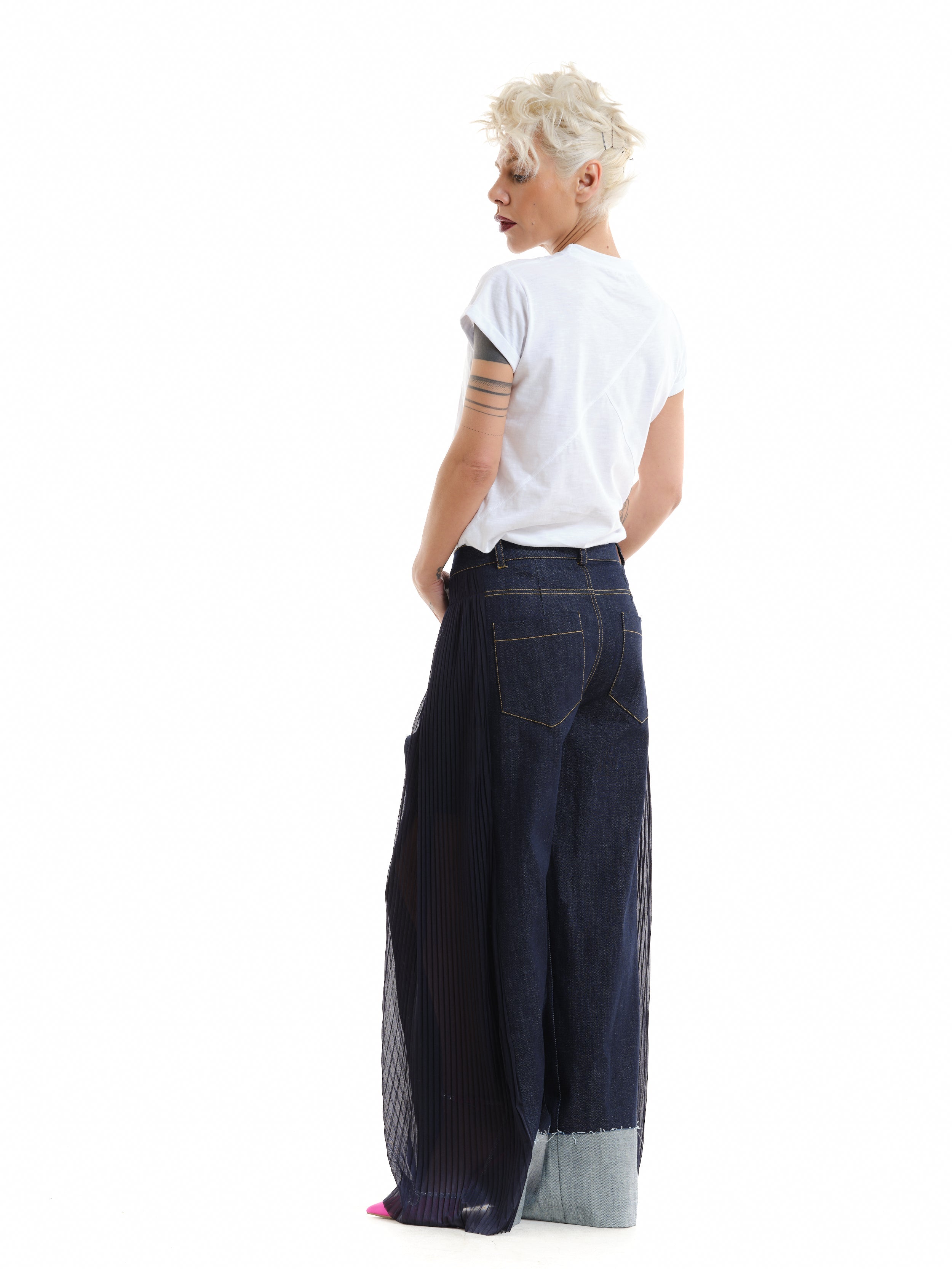 Tulle Panel Jeans