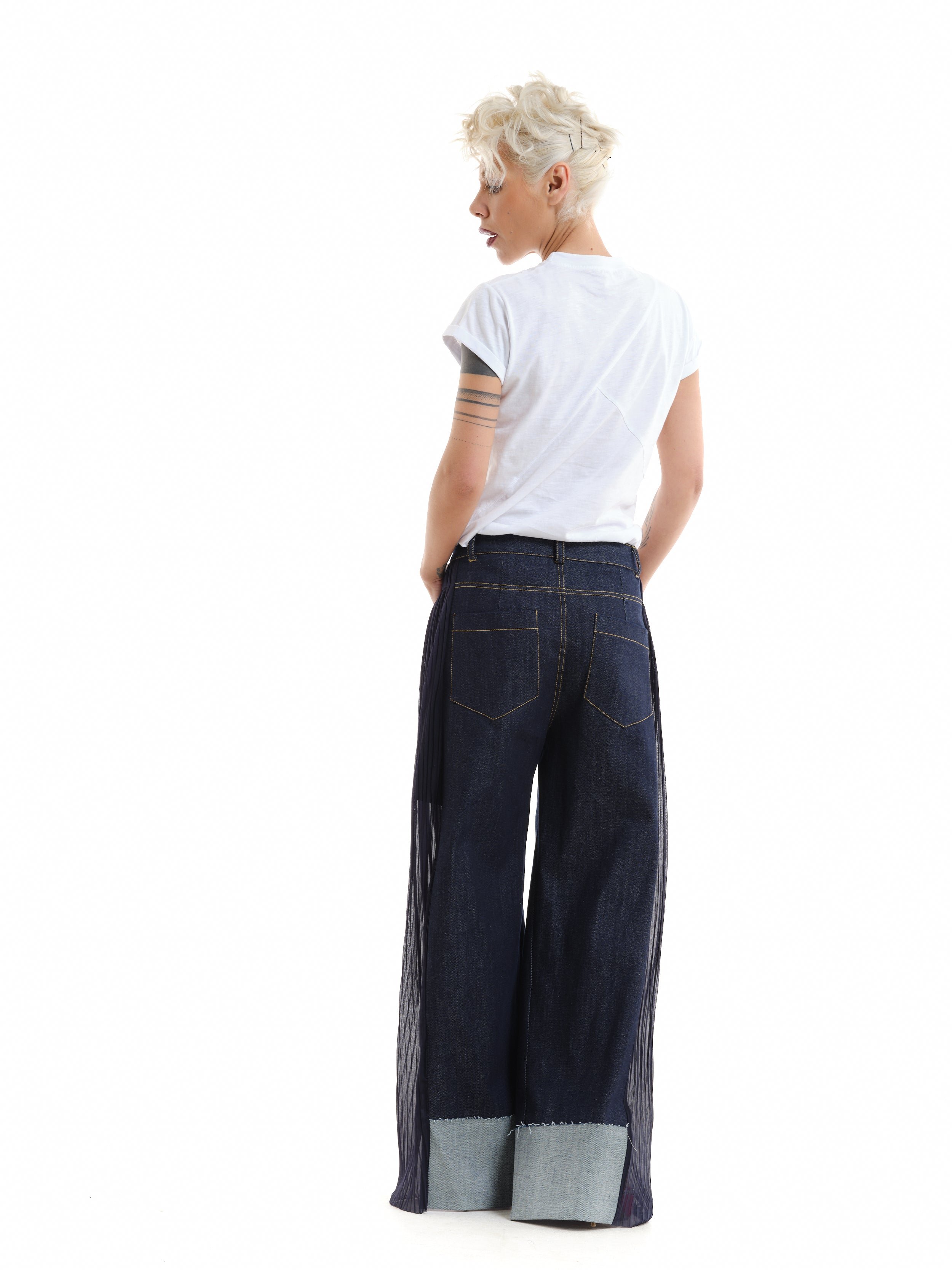 Tulle Panel Jeans