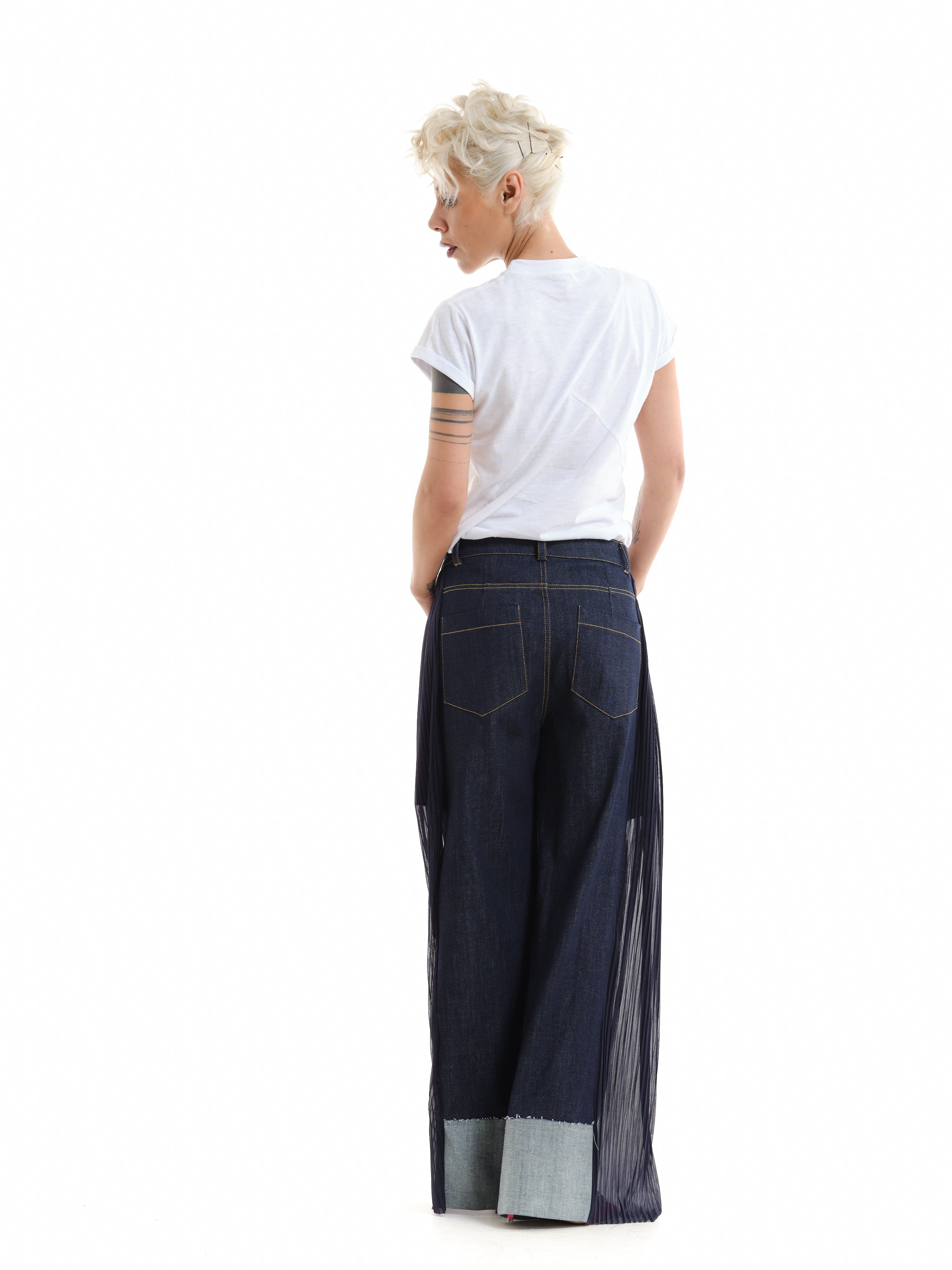 Tulle Panel Jeans