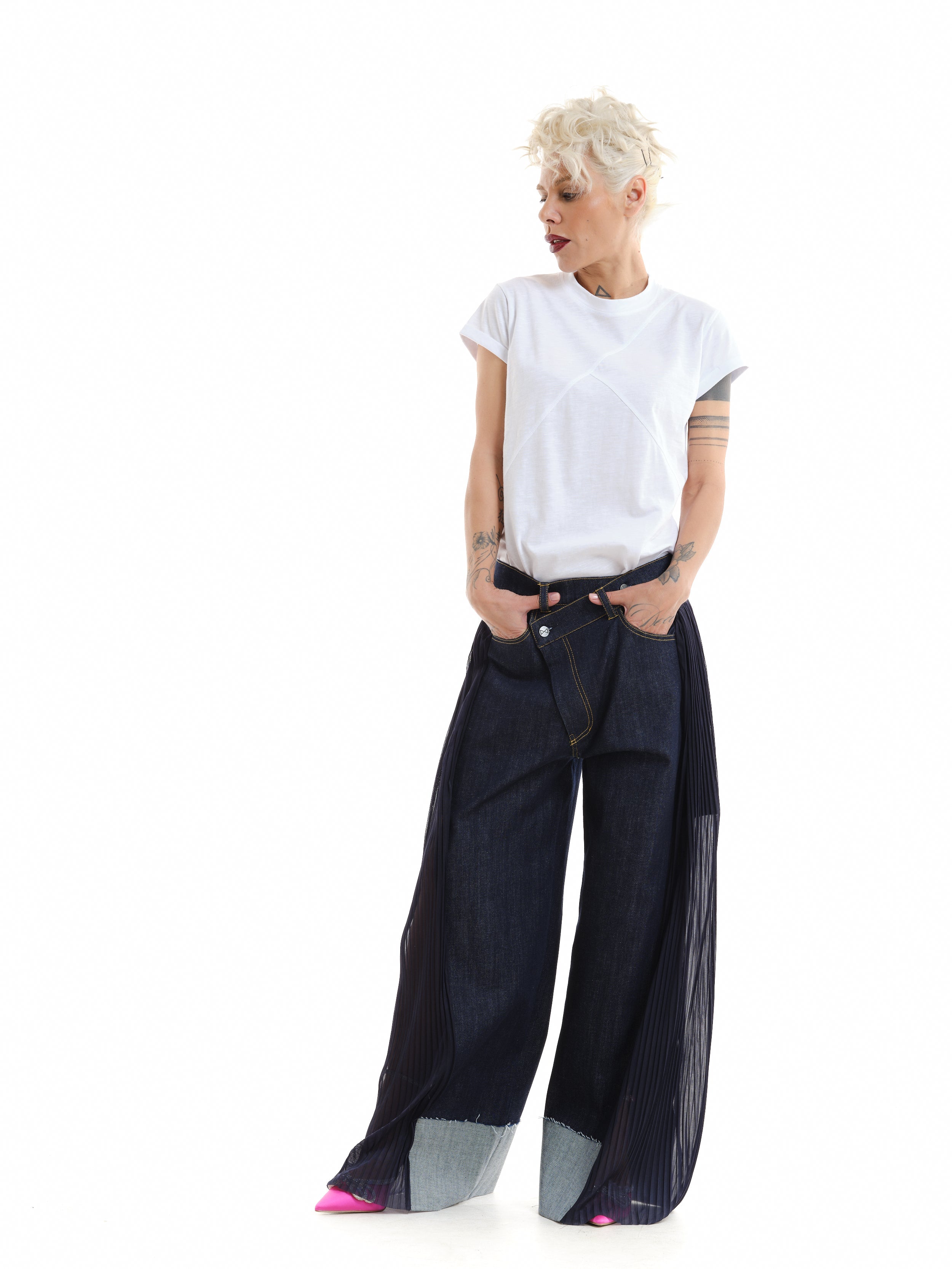 Tulle Panel Jeans