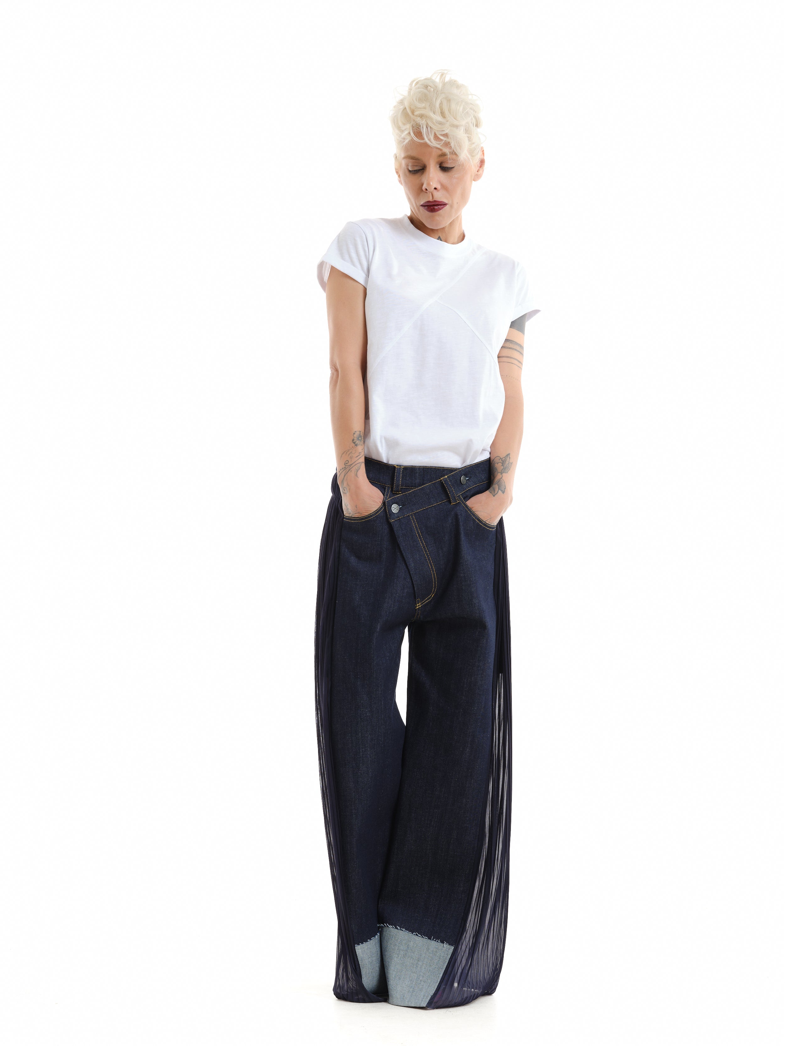 Tulle Panel Jeans