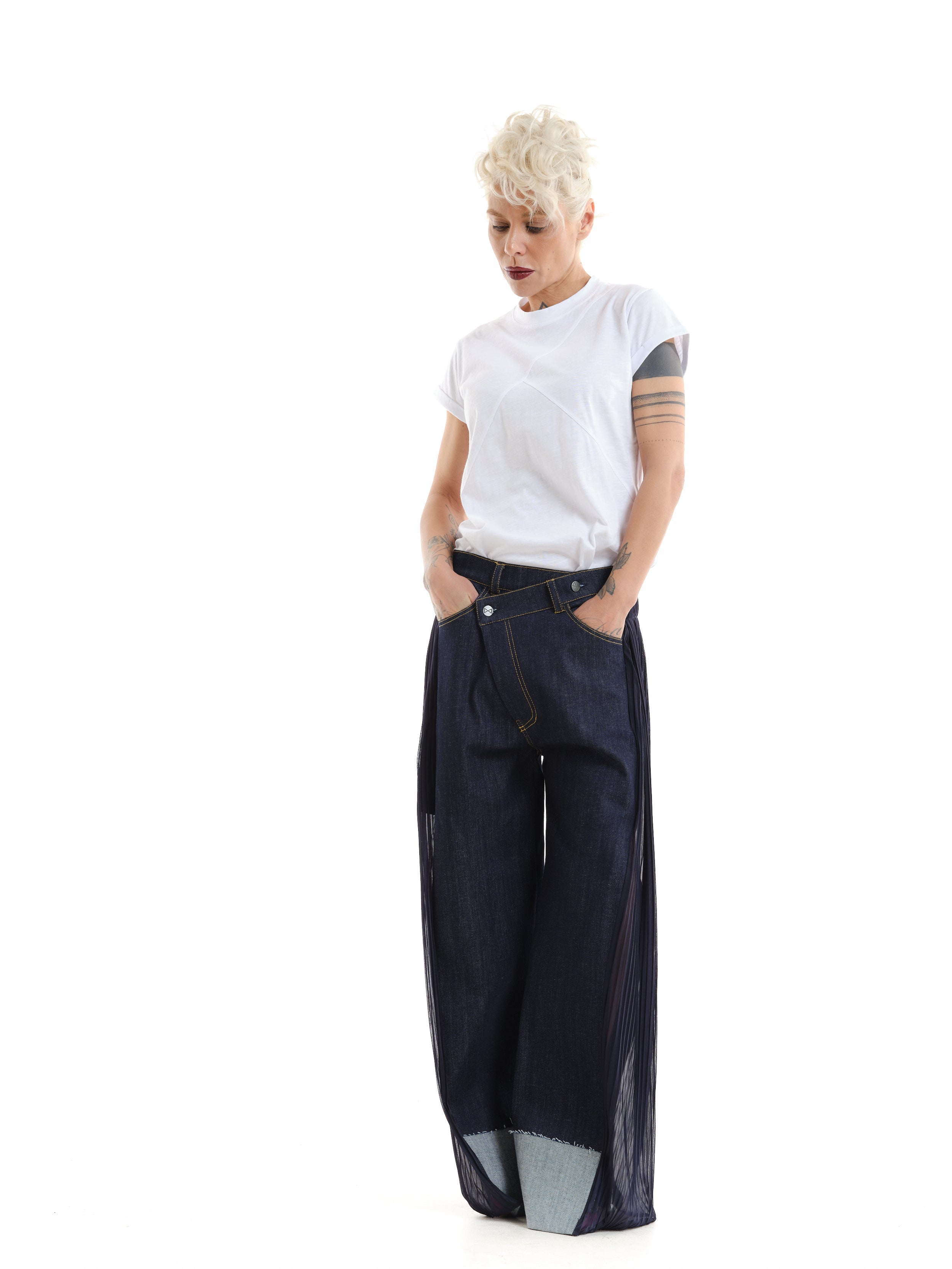 Tulle Panel Jeans