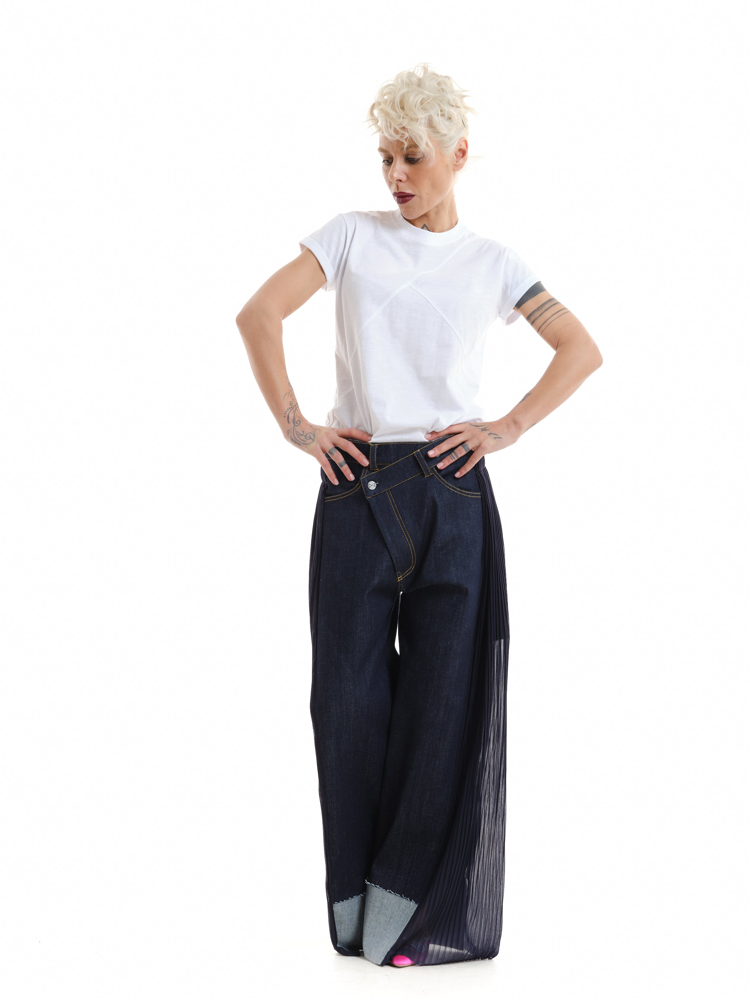 Tulle Panel Jeans