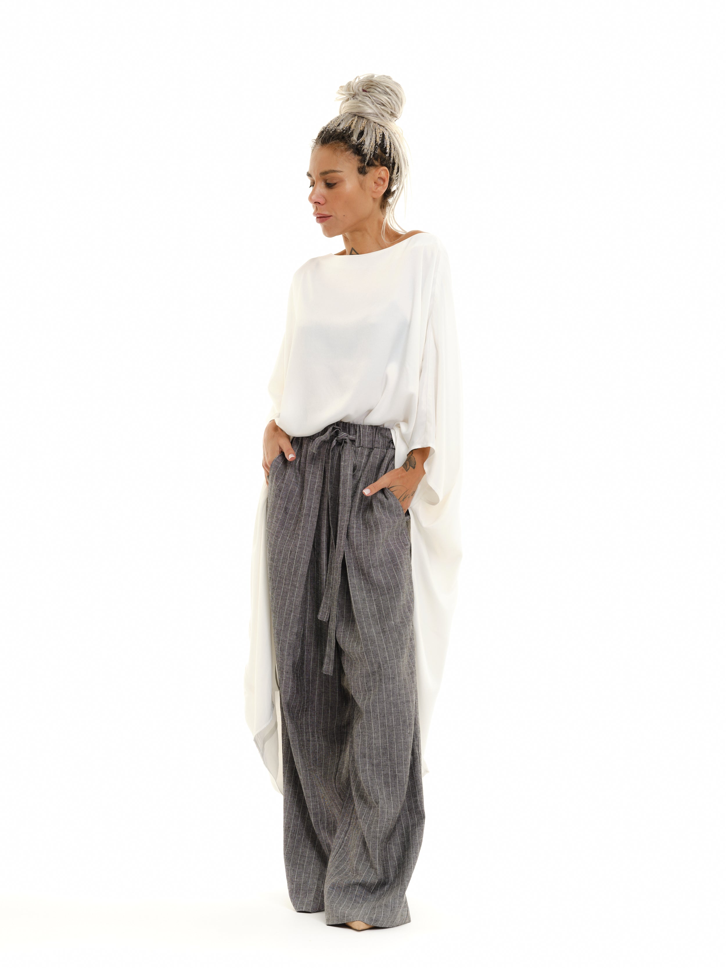 Off-The-Shoulder Maxi Tunic in White