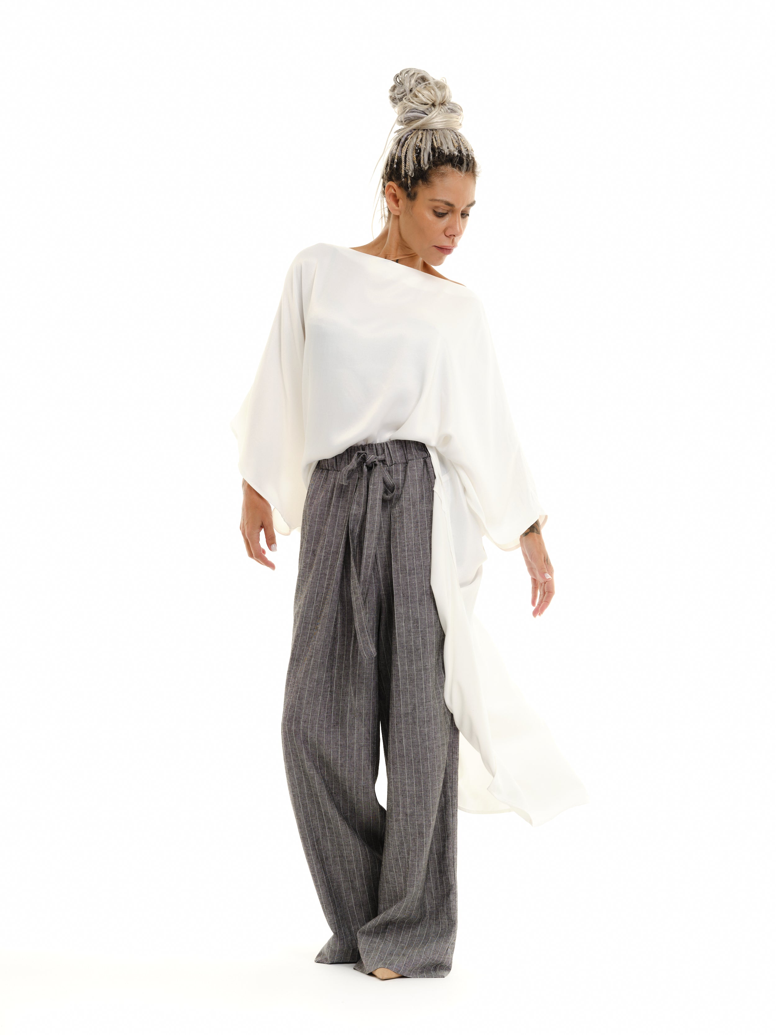 Off-The-Shoulder Maxi Tunic in White