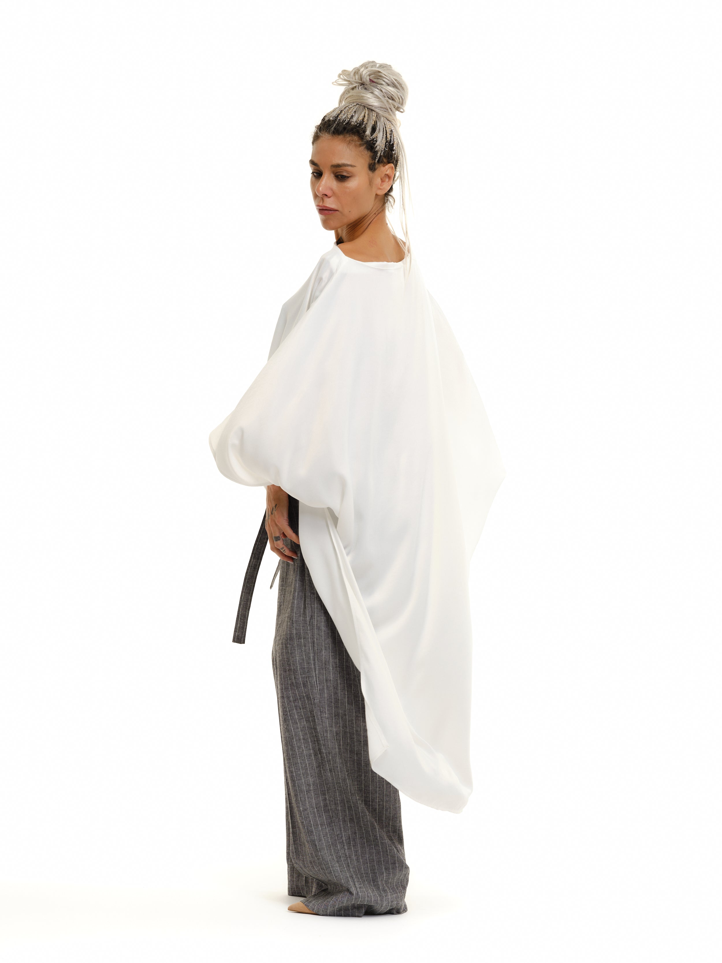 Off-The-Shoulder Maxi Tunic in White