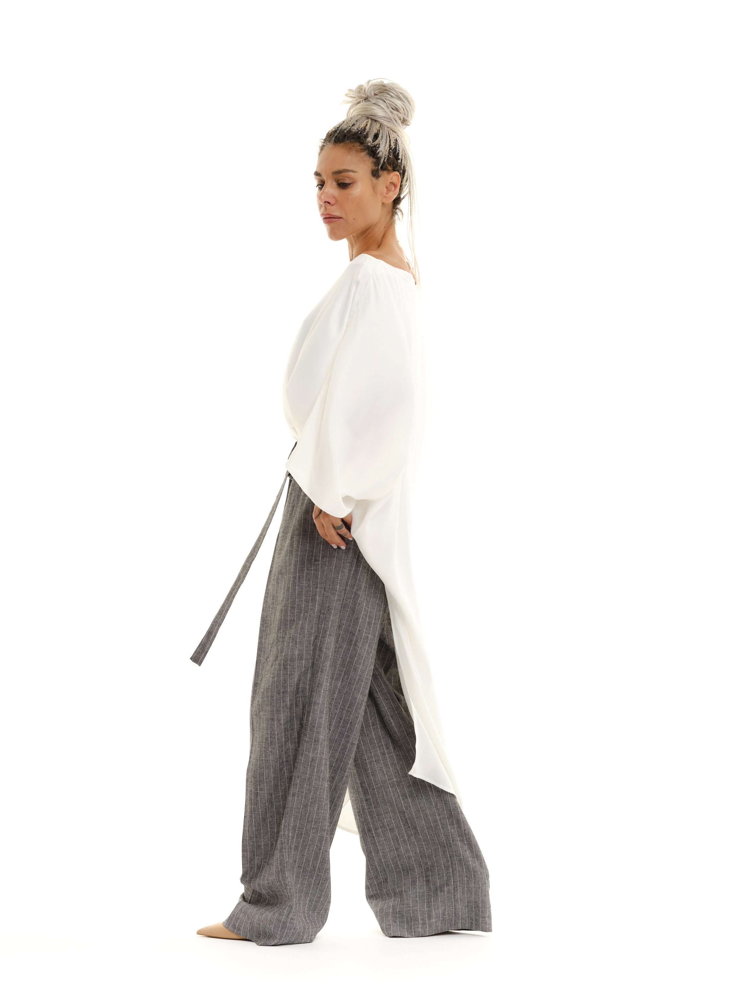 Off-The-Shoulder Maxi Tunic in White