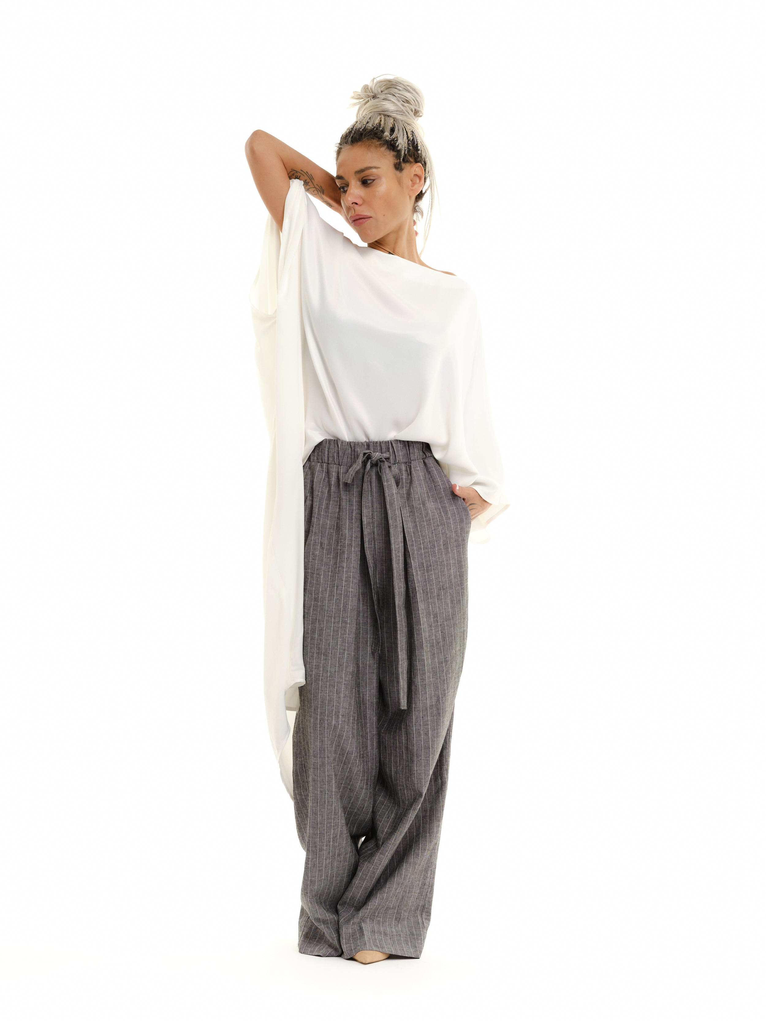 Off-The-Shoulder Maxi Tunic in White
