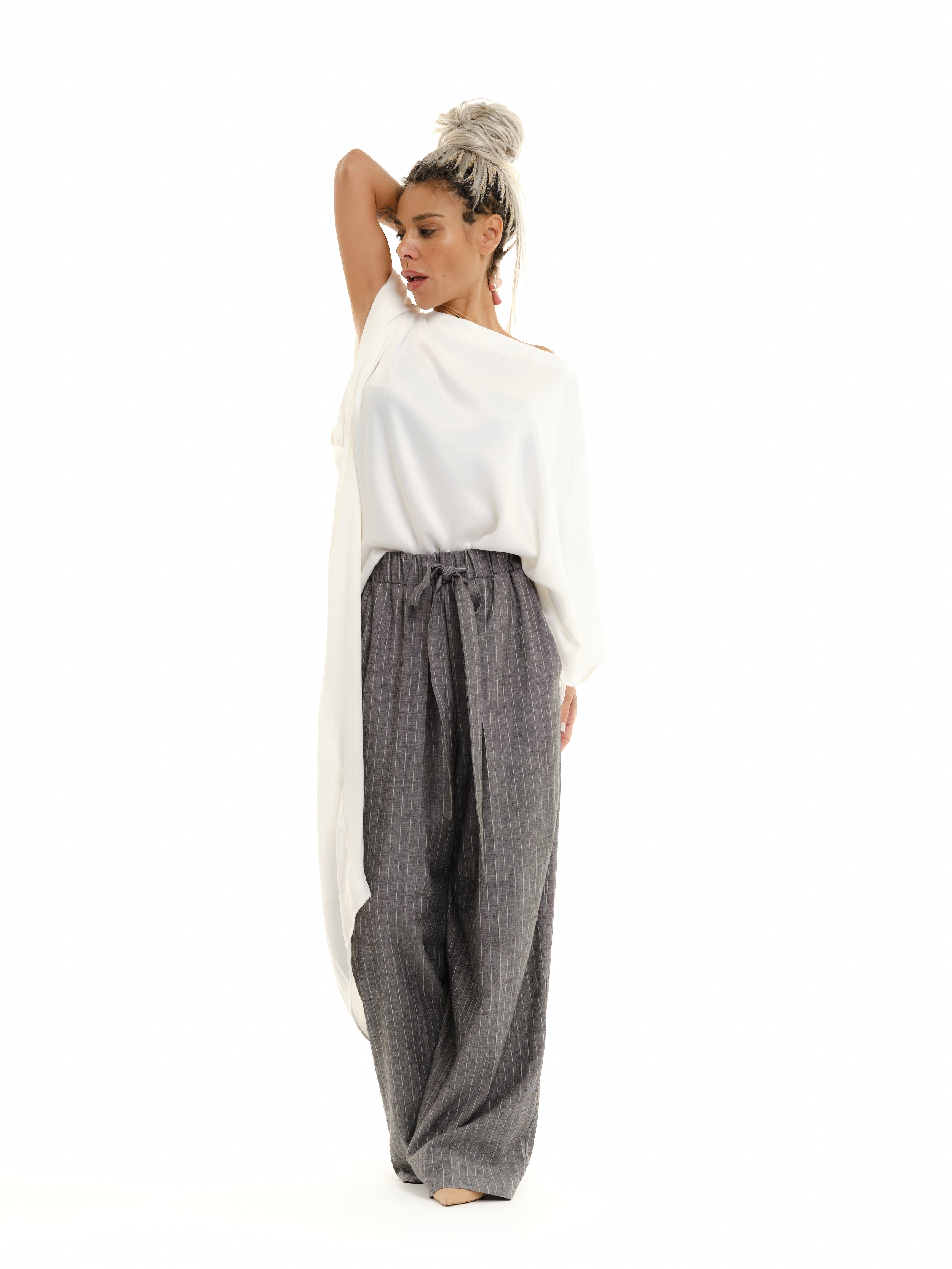 Off-The-Shoulder Maxi Tunic in White