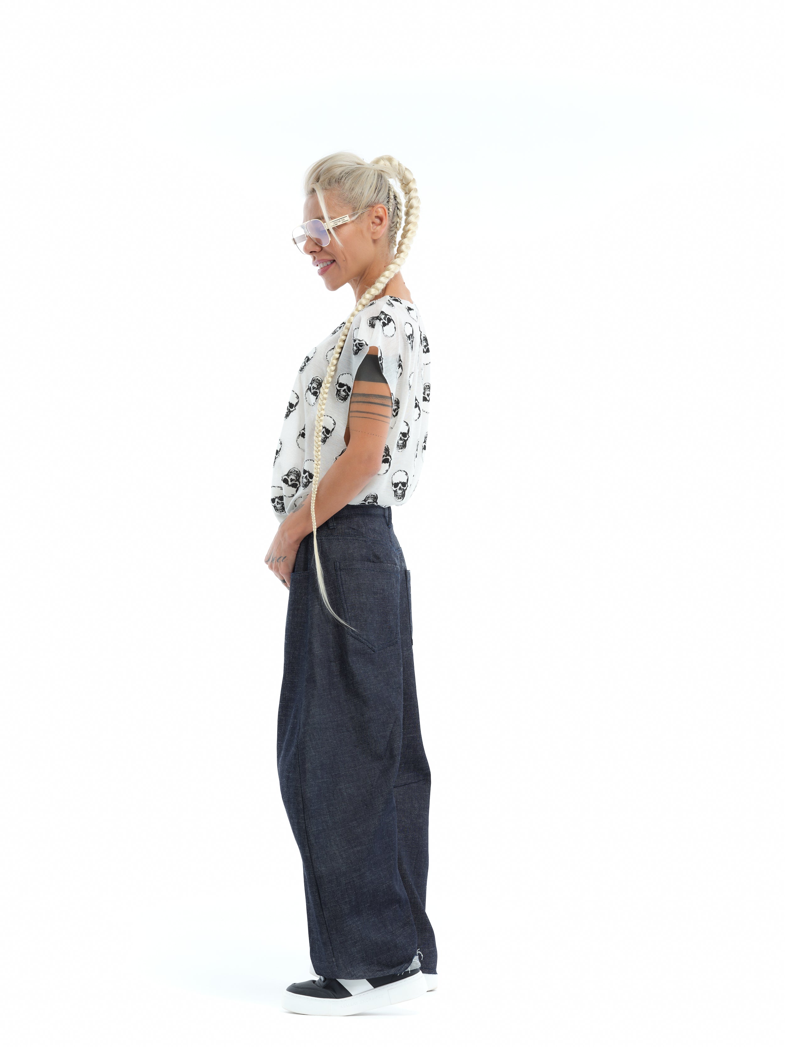 Relaxed Wide-Leg Indigo Jeans