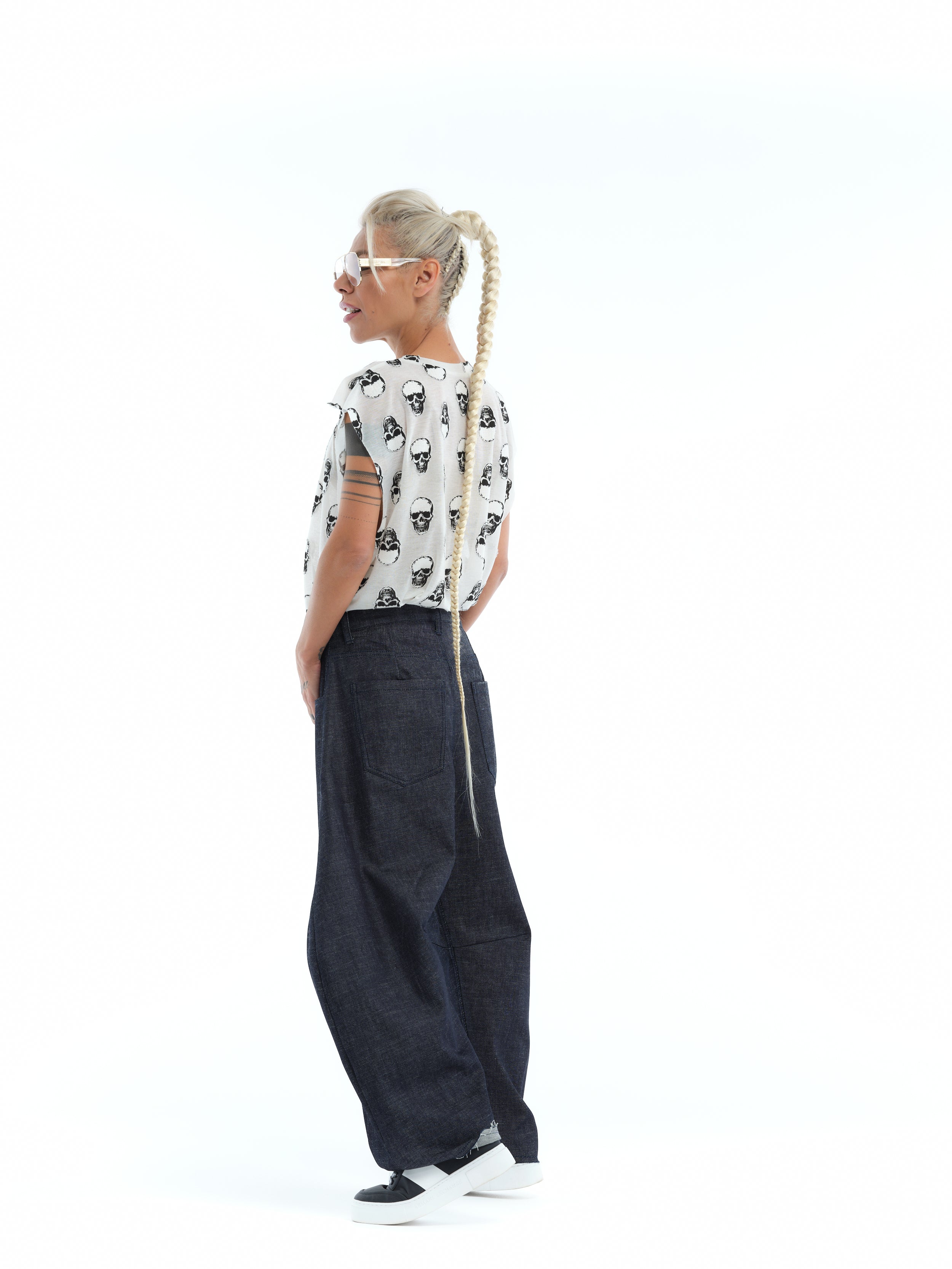 Relaxed Wide-Leg Indigo Jeans