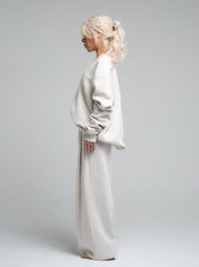 Soft Ecru Cotton-Blend Loungewear Set