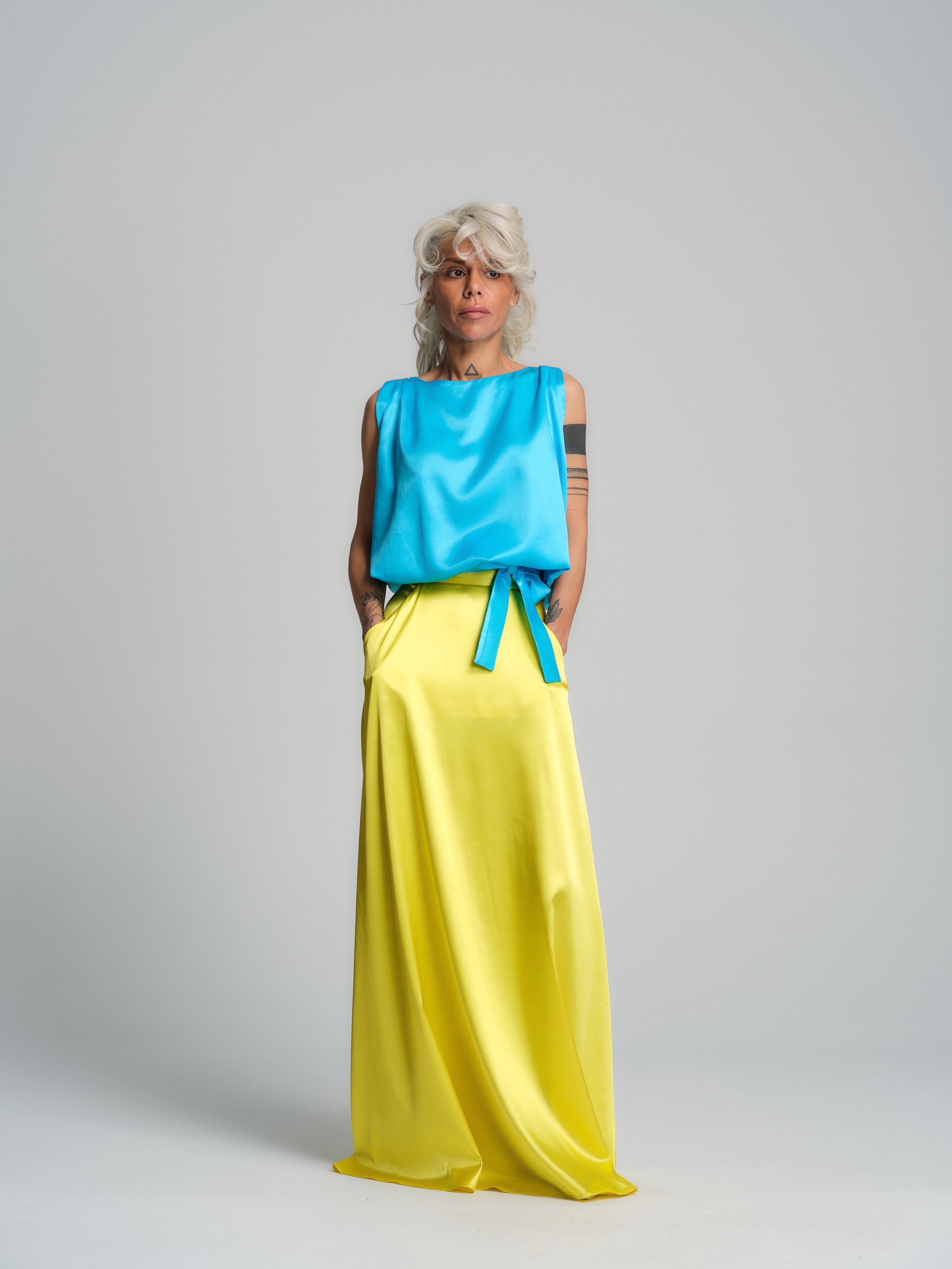 Blue Bow-Detail Top