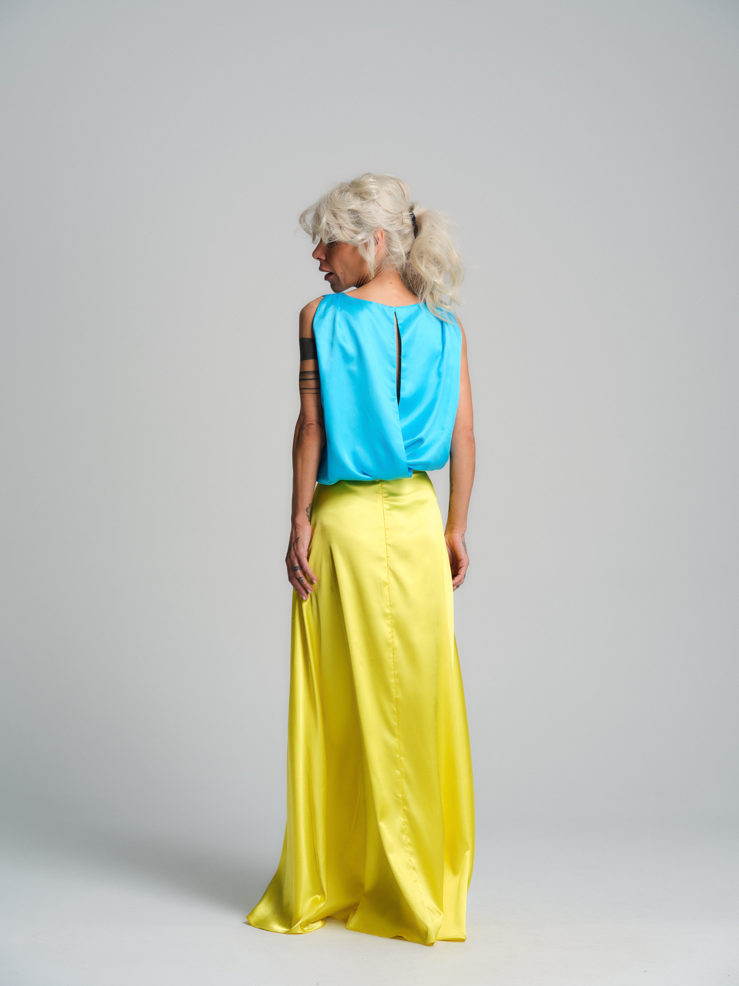 Blue Bow-Detail Top