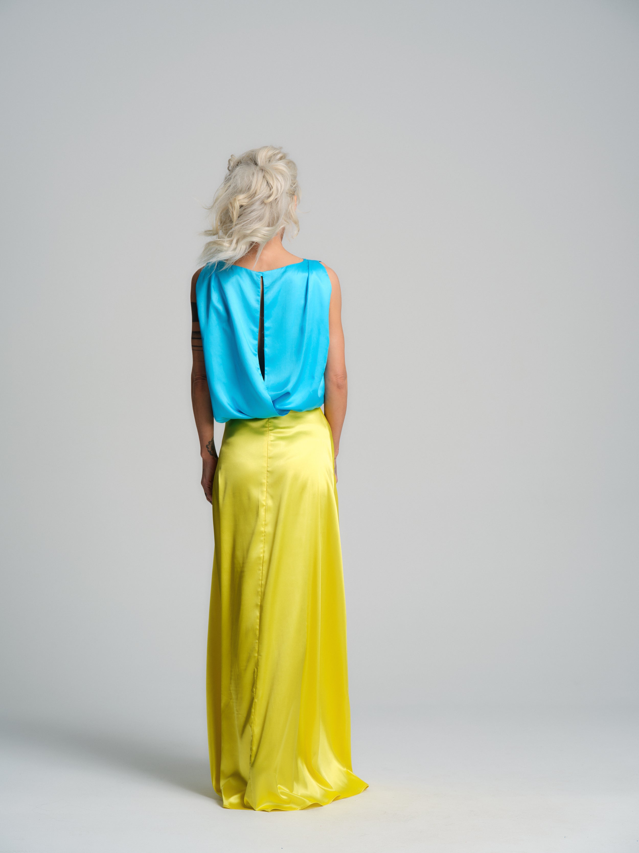 Blue Bow-Detail Top