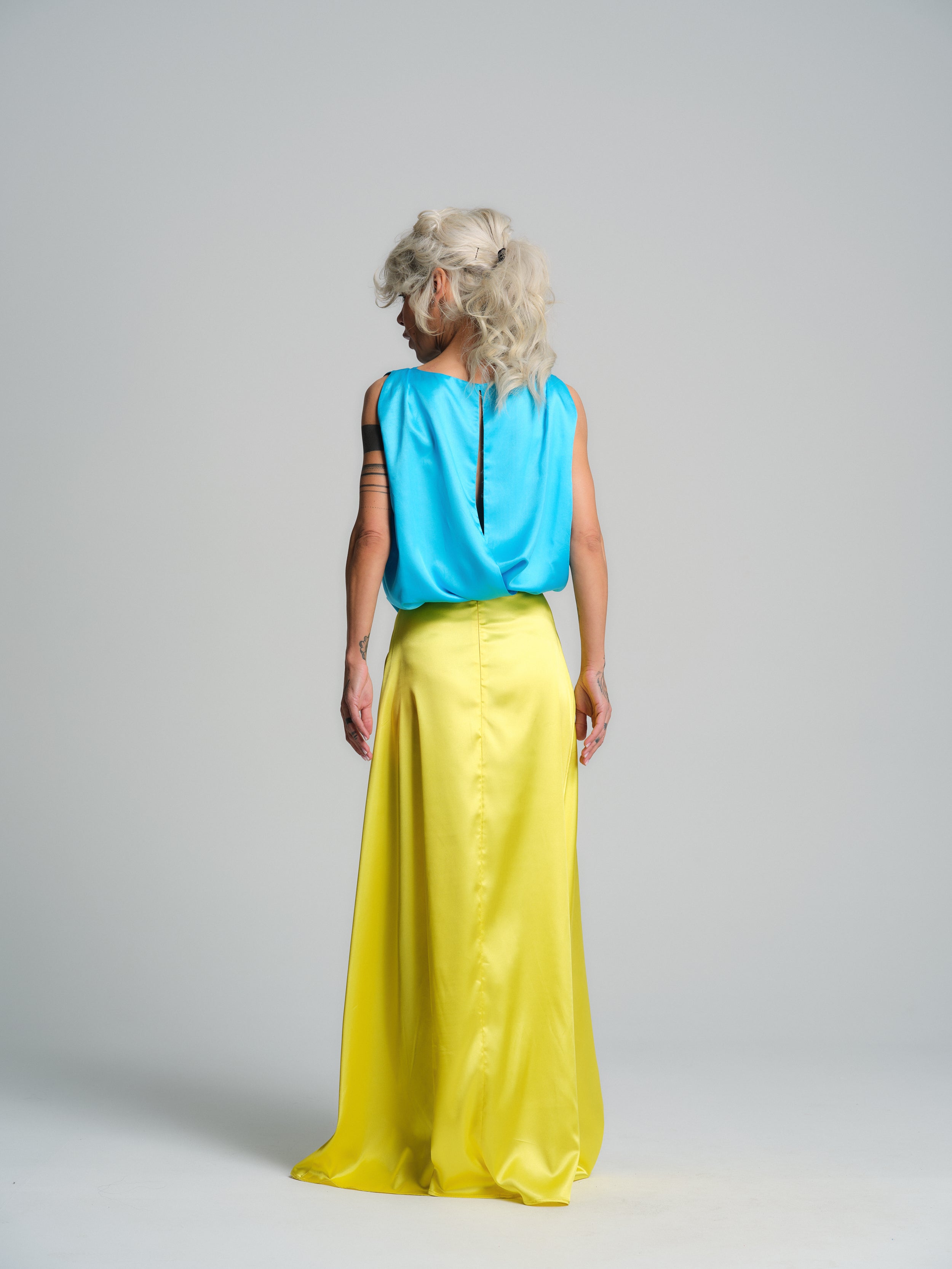 Blue Bow-Detail Top
