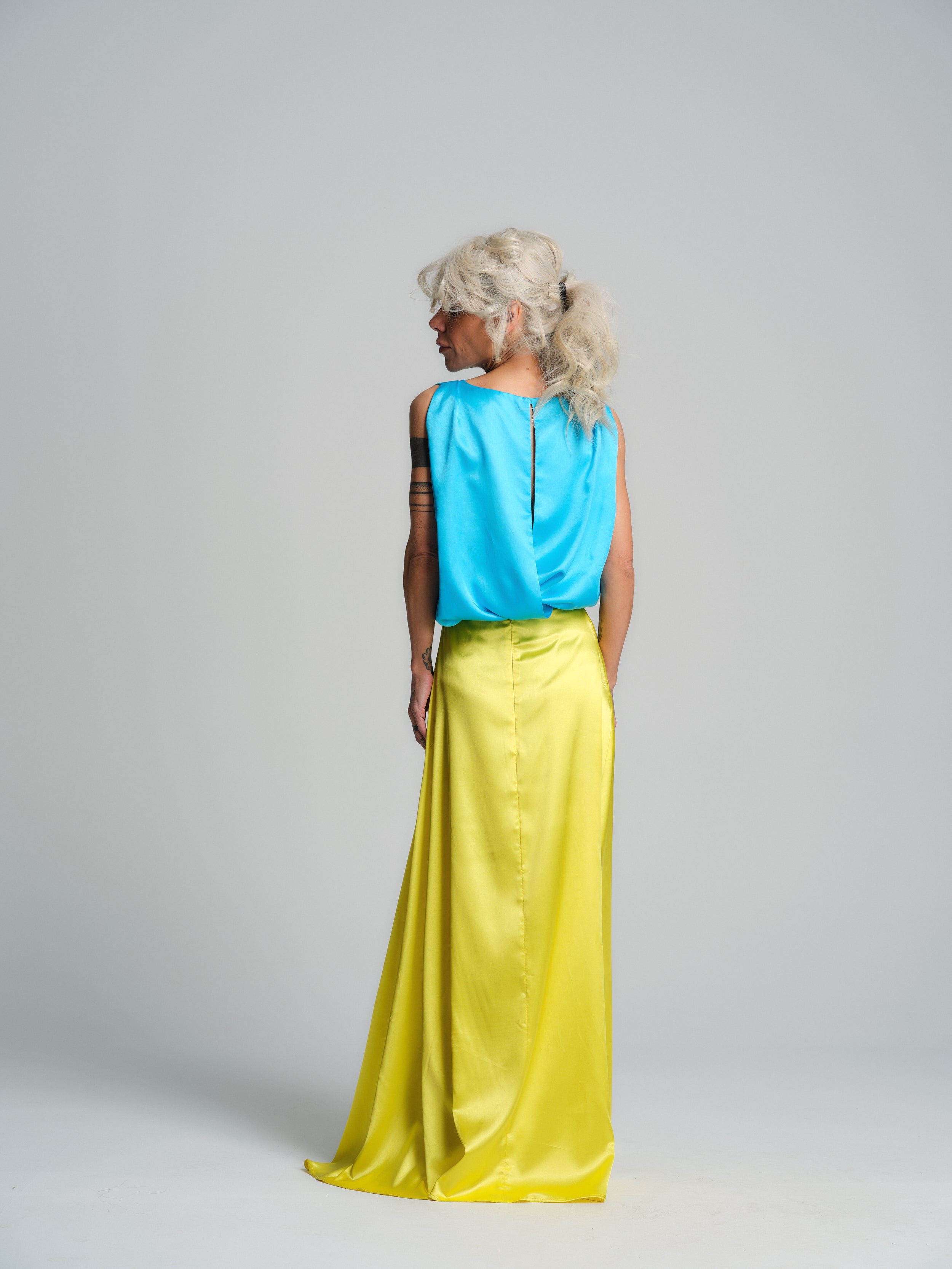 Blue Bow-Detail Top