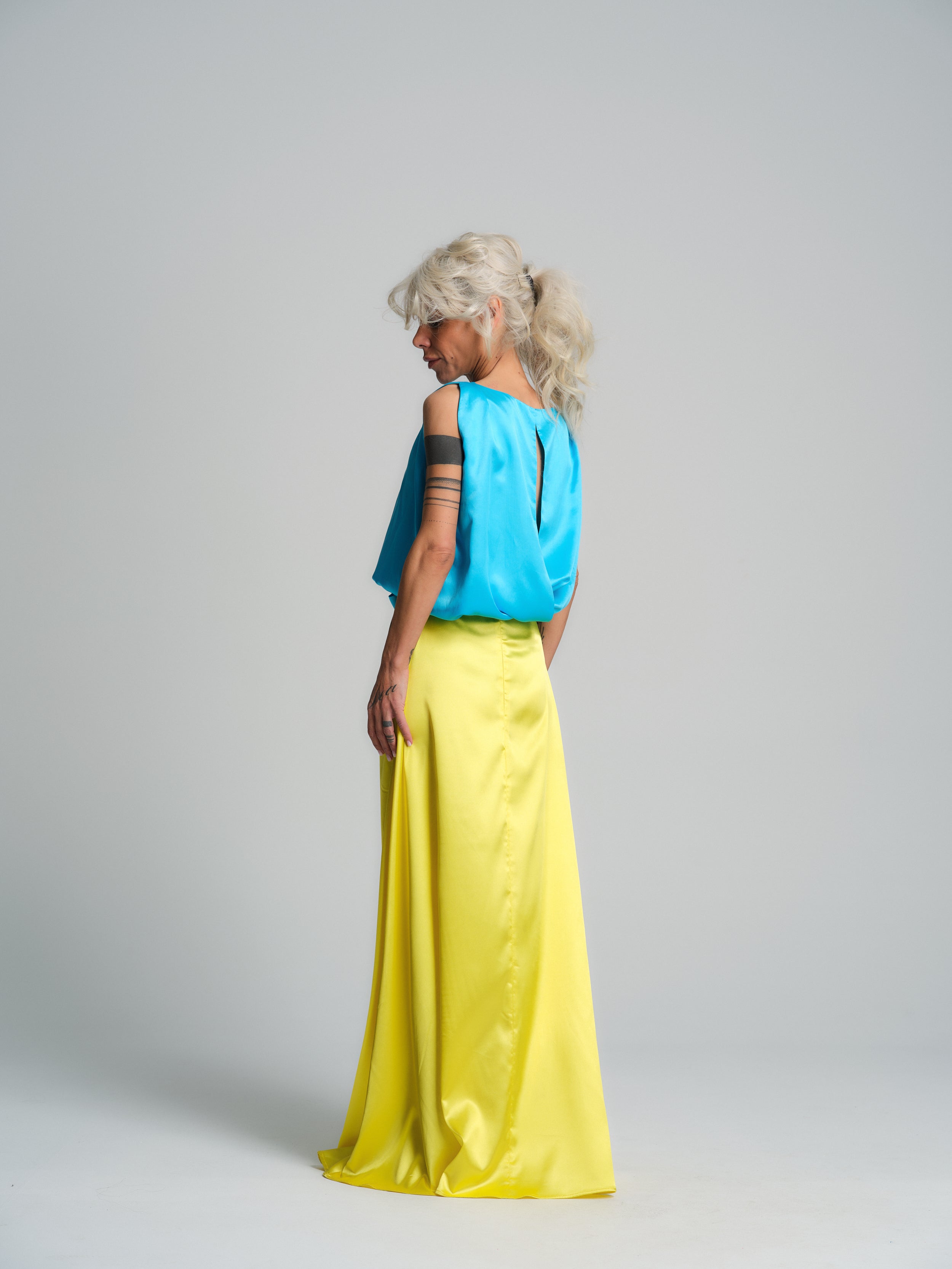Blue Bow-Detail Top