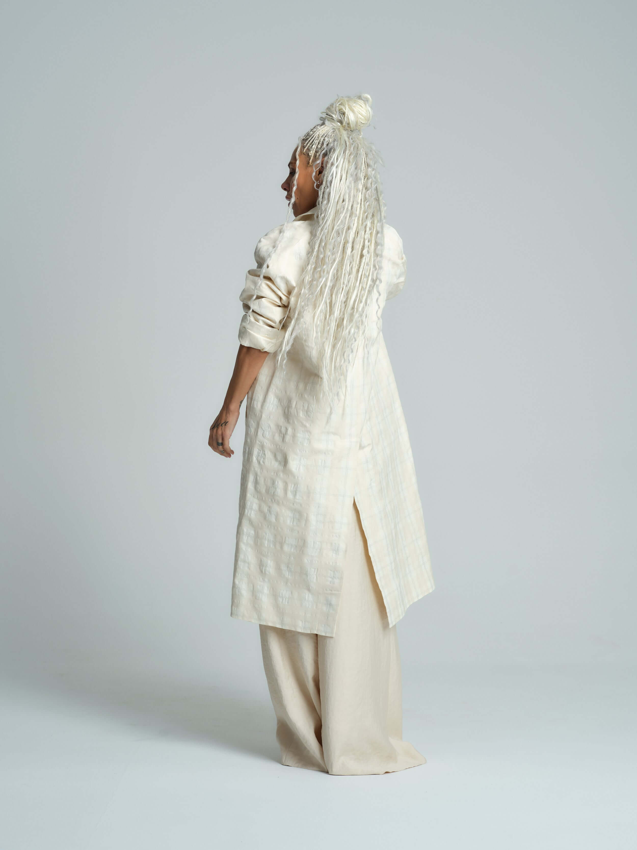 Plaid Linen-Blend Jacket