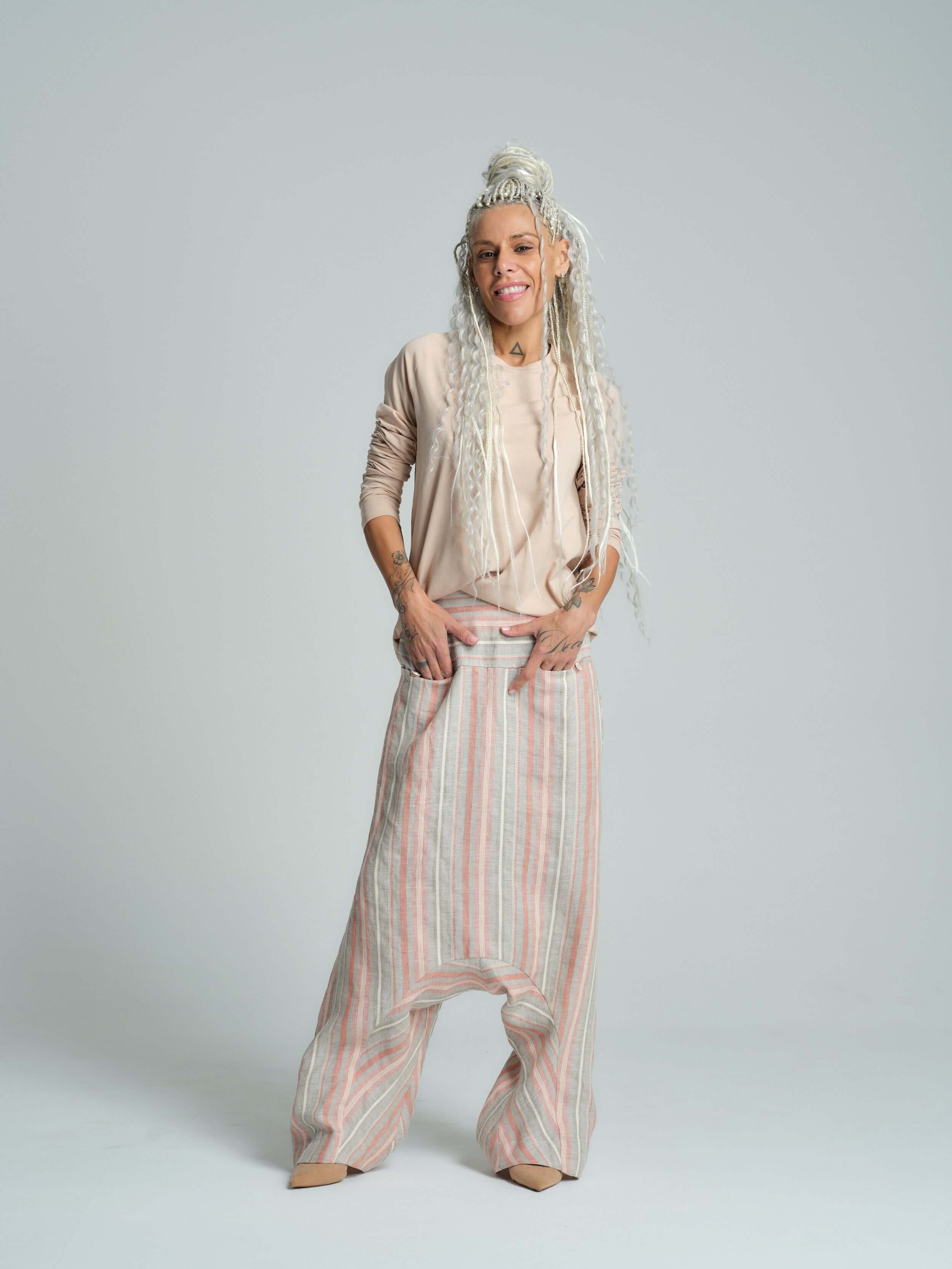 Cotton-Blend Distressed Open-Back Top