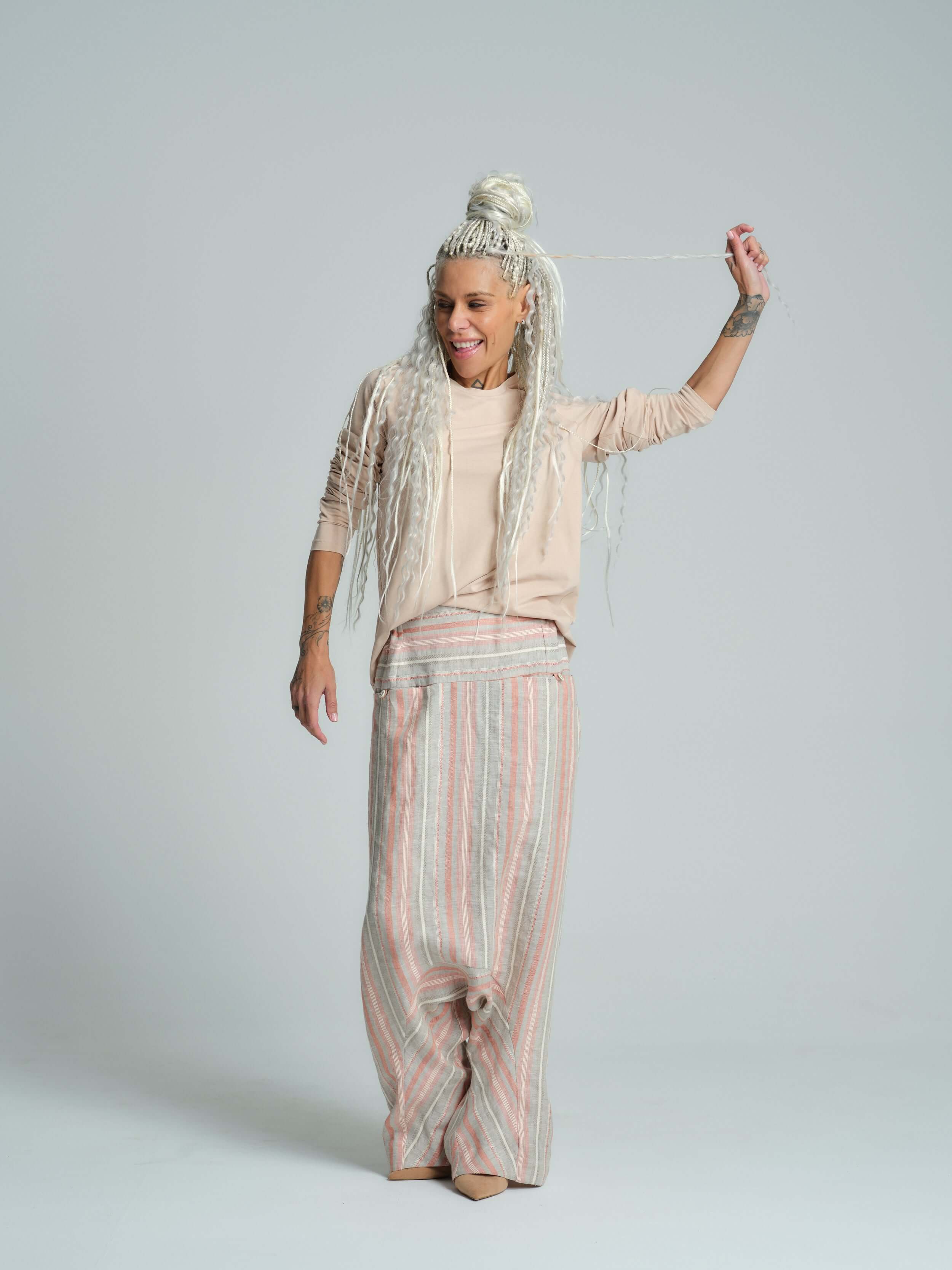 Cotton-Blend Distressed Open-Back Top