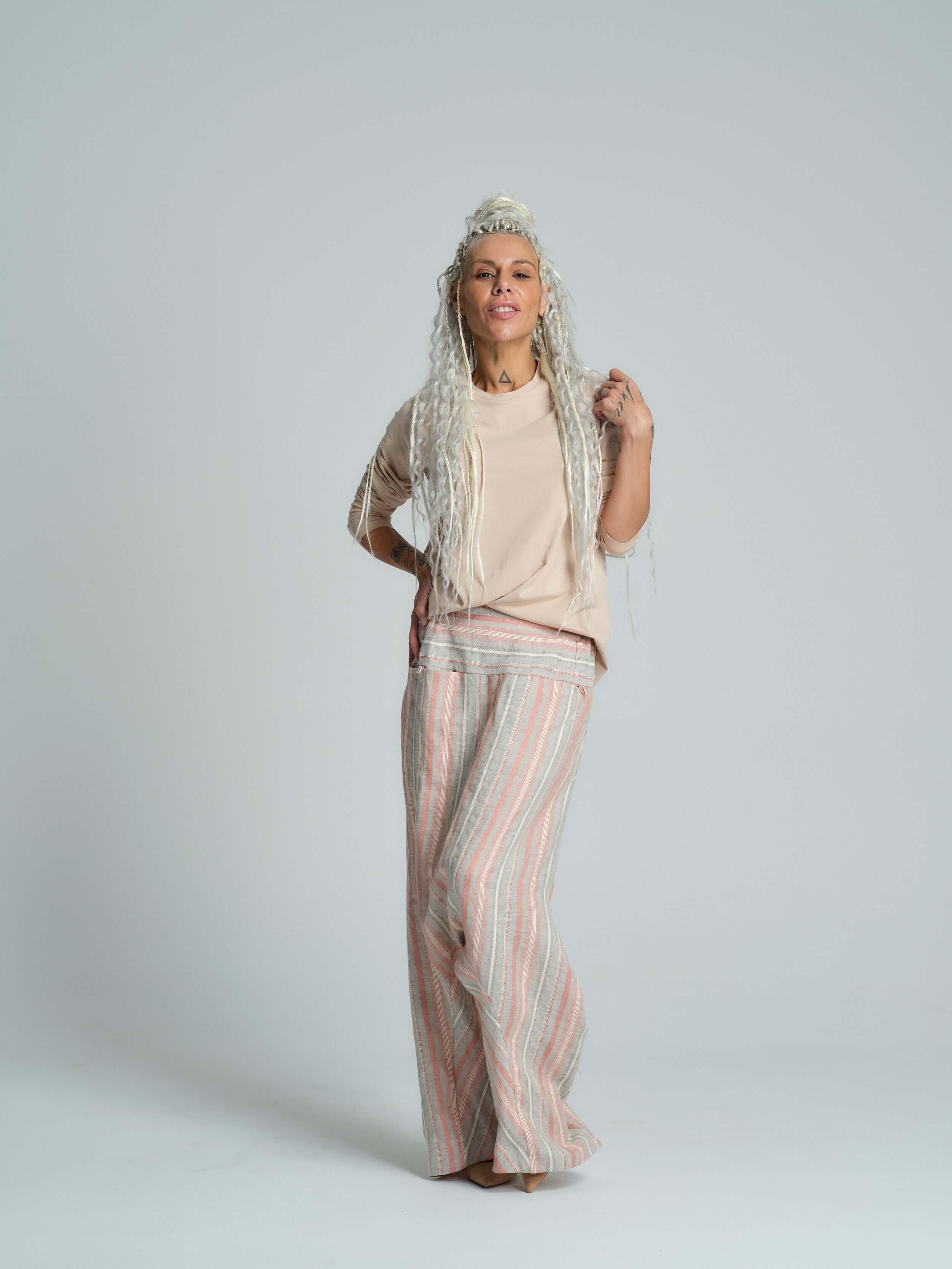Cotton-Blend Distressed Open-Back Top
